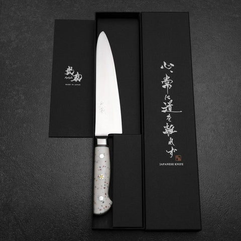 Gyuto SG-2 Poli Manche Occidental Pierre Artificielle Confettis 180mm-[Musashi]-[Couteaux de cuisine japonais]