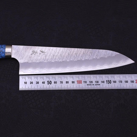 Gyuto SG-2 Tsuchime Manche Occidental en Turquoise Bleu 210mm-[Musashi]-[Couteaux de cuisine japonais]
