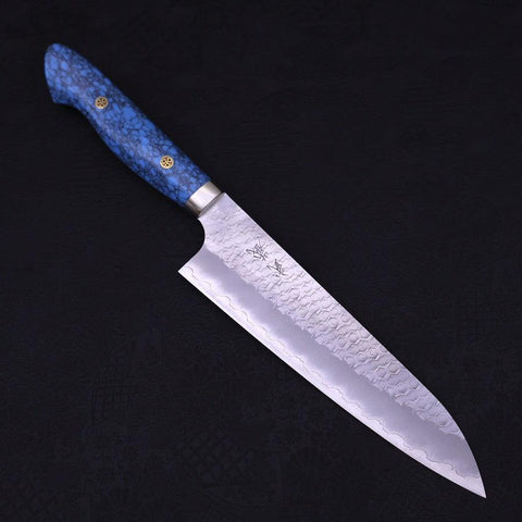Gyuto SG-2 Tsuchime Manche Occidental en Turquoise Bleu 210mm-[Musashi]-[Couteaux de cuisine japonais]