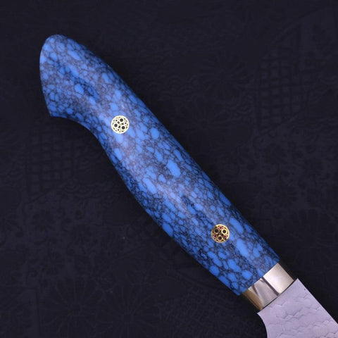 Gyuto SG-2 Tsuchime Manche Occidental en Turquoise Bleu 240mm-[Musashi]-[Couteaux de cuisine japonais]