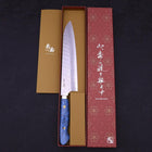 Gyuto SG-2 Tsuchime Manche Occidental en Turquoise Bleu 240mm-[Musashi]-[Couteaux de cuisine japonais]