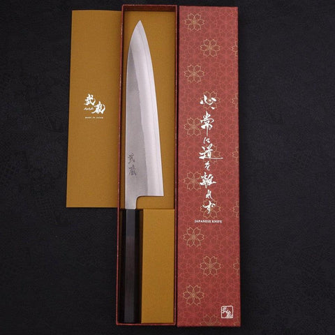 Gyuto SKD11 Nashiji Manche en Buffle et Ébène 240mm-[Musashi]-[Couteaux de cuisine japonais]