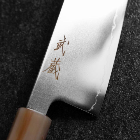 Gyuto SLD Miroir Manche en Buffalo et Érable Rose foncé 210mm-[Musashi]-[Couteaux de cuisine japonais]