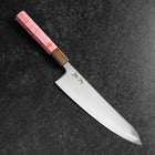 Gyuto SLD Miroir Manche en Buffalo et Érable Rose foncé 210mm-[Musashi]-[Couteaux de cuisine japonais]