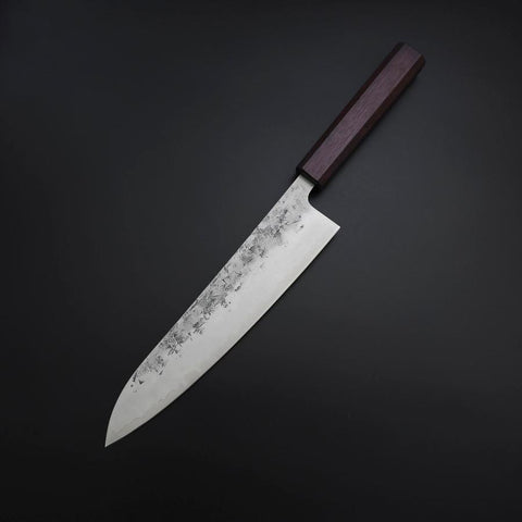 Gyuto SLD Nashiji Washi Manche Urushi Pourpre 210mm-[Musashi]-[Couteaux de cuisine japonais]