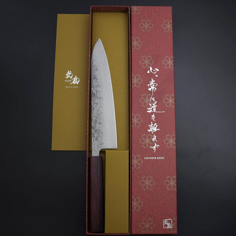 Gyuto SLD Nashiji Washi Manche Urushi Pourpre 210mm-[Musashi]-[Couteaux de cuisine japonais]