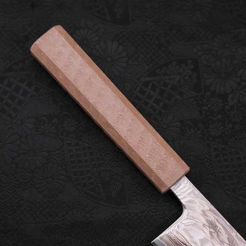 Gyuto SLD Nickel en Vagues Damas Manche Urushi Blanc 210mm-[Musashi]-[Couteaux de cuisine japonais]