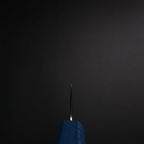 Gyuto SLD Nickel en Vagues Damas Manche Urushi Bleu 180mm-[Musashi]-[Couteaux de cuisine japonais]