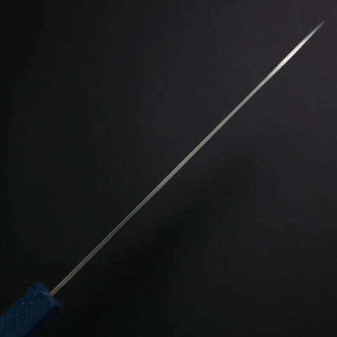 Gyuto SLD Nickel en Vagues Damas Manche Urushi Bleu 180mm-[Musashi]-[Couteaux de cuisine japonais]