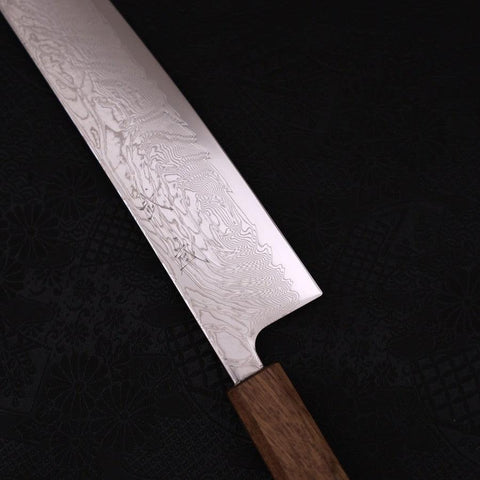Gyuto SLD Nickel en Vagues Damas Manche Yaki Urushi 240mm-[Musashi]-[Couteaux de cuisine japonais]