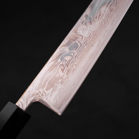 Gyuto SLD Nickel en Vagues Damas Manche en Buffle et Bois de Wengé 210mm-[Musashi]-[Couteaux de cuisine japonais]