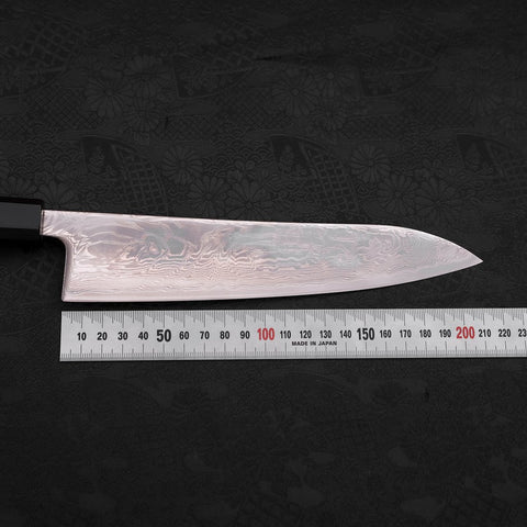 Gyuto SLD Nickel en Vagues Damas Manche en Buffle et Bois de Wengé 210mm-[Musashi]-[Couteaux de cuisine japonais]
