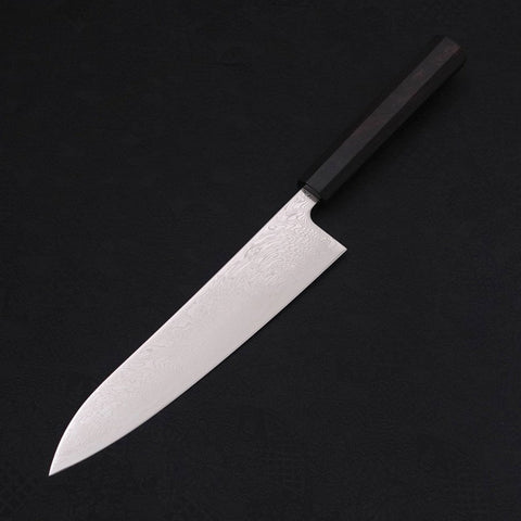 Gyuto SLD Nickel en Vagues Damas Manche en Buffle et Ébène 210mm-[Musashi]-[Couteaux de cuisine japonais]
