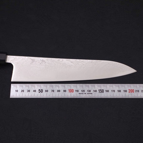 Gyuto SLD Nickel en Vagues Damas Manche en Buffle et Ébène 210mm-[Musashi]-[Couteaux de cuisine japonais]