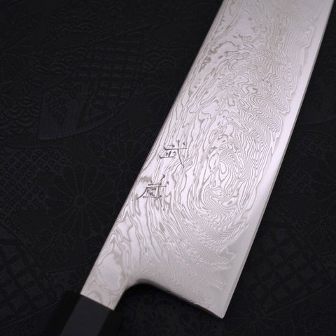 Gyuto SLD Nickel en Vagues Damas Manche en Buffle et Ébène 240mm-[Musashi]-[Couteaux de cuisine japonais]