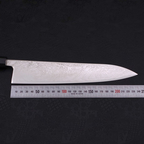 Gyuto SLD Nickel en Vagues Damas Manche en Buffle et Ébène 240mm-[Musashi]-[Couteaux de cuisine japonais]