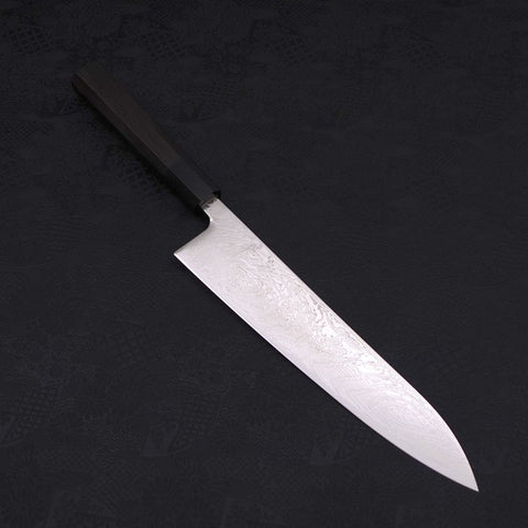 Gyuto SLD Nickel en Vagues Damas Manche en Buffle et Ébène 240mm-[Musashi]-[Couteaux de cuisine japonais]