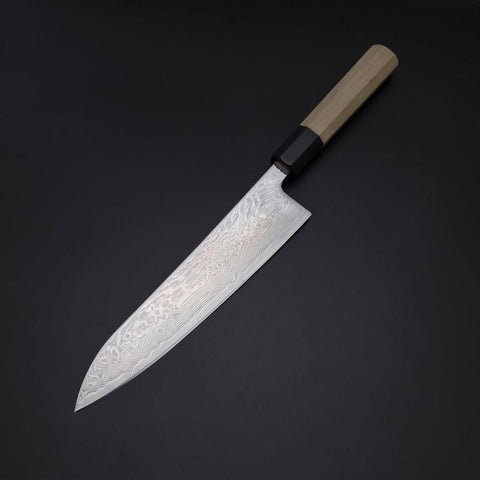 Gyuto SLD Nickel en Vagues Damas Manche en Buffle et Magnolia 210mm-[Musashi]-[Couteaux de cuisine japonais]