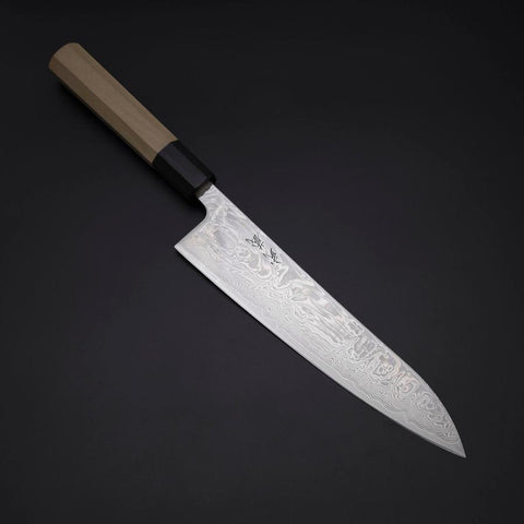 Gyuto SLD Nickel en Vagues Damas Manche en Buffle et Magnolia 210mm-[Musashi]-[Couteaux de cuisine japonais]