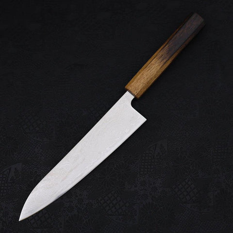Gyuto SLD Nickel en Vagues Damas Manche Yaki Urushi 210mm-[Musashi]-[Couteaux de cuisine japonais]