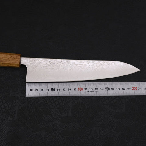 Gyuto SLD Nickel en Vagues Damas Manche Yaki Urushi 210mm-[Musashi]-[Couteaux de cuisine japonais]