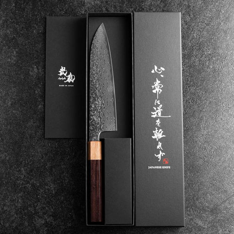 Gyuto SPG-Strix Damas Manche en Bois de Rose 180mm-[Musashi]-[Couteaux de cuisine japonais]