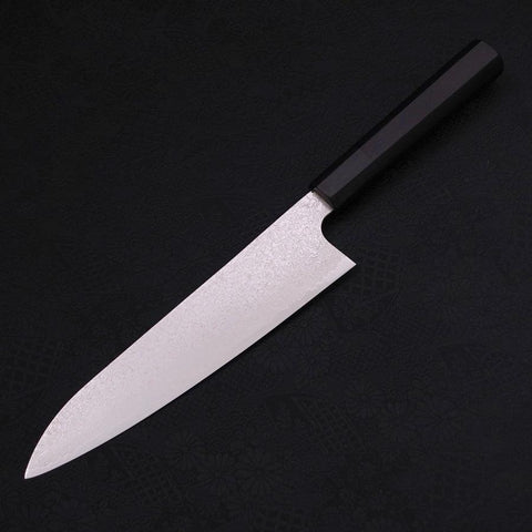 Gyuto Silver Steel #3 Damas Manche en Buffle et Ébène 210mm-[Musashi]-[Couteaux de cuisine japonais]