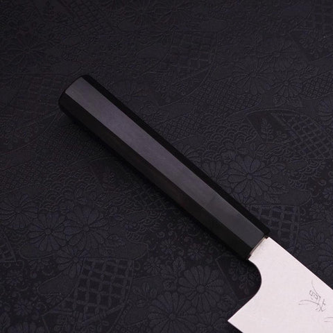 Gyuto Silver Steel #3 Damas Manche en Buffle et Ébène 210mm-[Musashi]-[Couteaux de cuisine japonais]