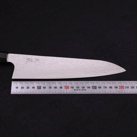 Gyuto Silver Steel #3 Damas Manche en Buffle et Ébène 210mm-[Musashi]-[Couteaux de cuisine japonais]