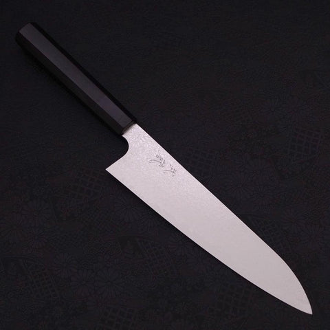 Gyuto Silver Steel #3 Damas Manche en Buffle et Ébène 210mm-[Musashi]-[Couteaux de cuisine japonais]