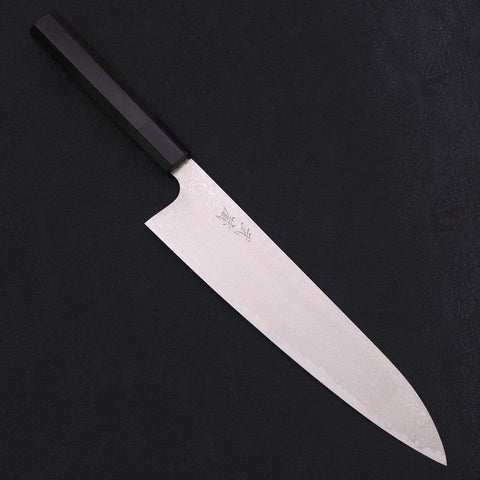 Gyuto Silver Steel #3 Damas Manche en Buffle et Ébène 240mm-[Musashi]-[Couteaux de cuisine japonais]