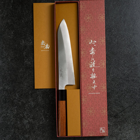 Gyuto Silver Steel #3 Kasumi Buffalo Bubinga Handle 210mm (8.3”)-[Musashi]-[Japanese-Kitchen-Knives]