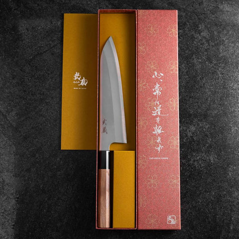 Gyuto Silver Steel #3 Kasumi Manche en Buffle et Noyer 210mm-[Musashi]-[Couteaux de cuisine japonais]