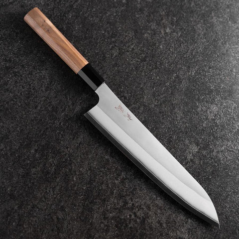 Gyuto Silver Steel #3 Kasumi Manche en Buffle et Noyer 240mm-[Musashi]-[Couteaux de cuisine japonais]