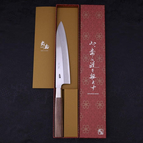 Gyuto Silver Steel #3 Manche en Noyer 210mm-[Musashi]-[Couteaux de cuisine japonais]