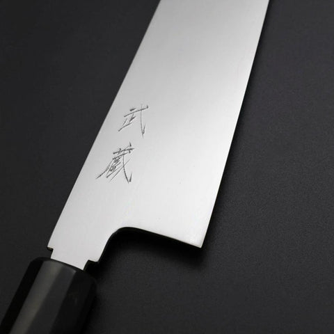 Gyuto Silver Steel #3 Miroir Honyaki Manche en Buffle et Ébène 210mm-[Musashi]-[Couteaux de cuisine japonais]