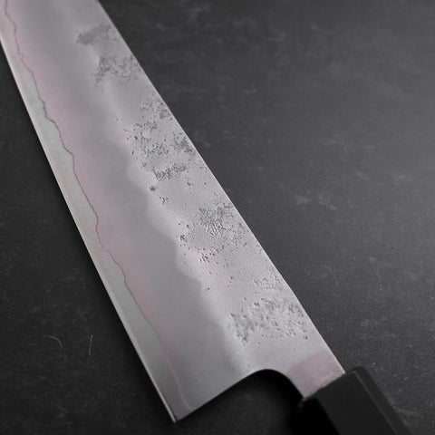 Gyuto Silver Steel #3 Nashiji Manche en Buffle et Noyer 210mm-[Musashi]-[Couteaux de cuisine japonais]