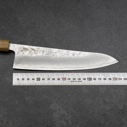 Gyuto Silver Steel #3 Nashiji Manche en Olivier 210mm-[Musashi]-[Couteaux de cuisine japonais]