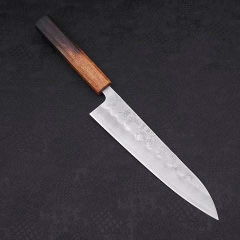 Gyuto Silver Steel #3 Nashiji Yaki Urushi Handle 210mm-[Musashi]-[Japanese-Kitchen-Knives]