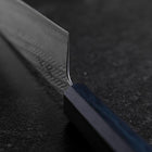 Gyuto Silver Steel #3 Nawame Damas Manche Urushi Bleu Foncé 240mm-[Musashi]-[Couteaux de cuisine japonais]