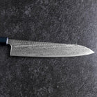 Gyuto Silver Steel #3 Nawame Damas Manche Urushi Bleu Foncé 240mm-[Musashi]-[Couteaux de cuisine japonais]