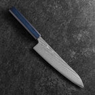 Gyuto Silver Steel #3 Nawame Damas Manche Urushi Bleu Sombre 210mm-[Musashi]-[Couteaux de cuisine japonais]