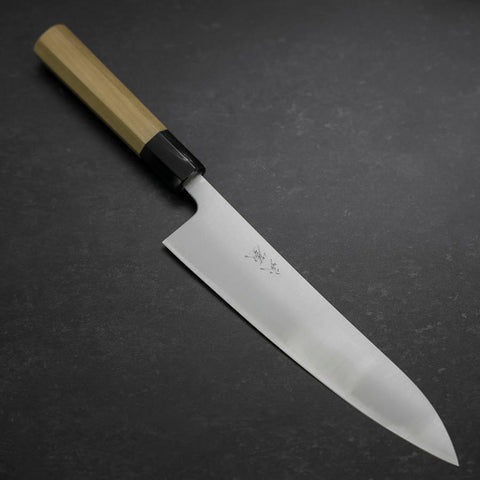 Gyuto Silver Steel #3 Poli Manche en Buffle et Magnolia 210mm-[Musashi]-[Couteaux de cuisine japonais]