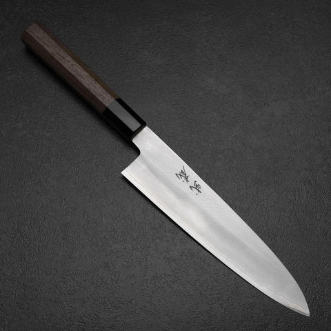 Gyuto Silver Steel #3 Poli Manche en Buffle et Noyer 210mm-[Musashi]-[Couteaux de cuisine japonais]
