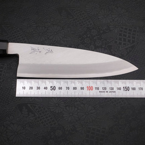 Gyuto Single-Edged White Steel #2 Kasumi Buffalo Ebony Handle 180mm (7”)-[Musashi]-[Couteaux de cuisine japonais]