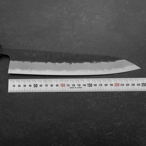 Gyuto Stainless Clad Blue Super Kurouchi Nashiji Sumi Urushi Handle 240mm-[Musashi]-[Couteaux de cuisine japonais]