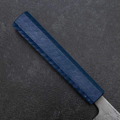 Gyuto Sweden Steel Nashiji Washi Damas Manche Urushi Bleu 210mm-[Musashi]-[Couteaux de cuisine japonais]