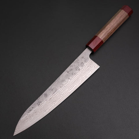 Gyuto Sweden Steel Nashiji Washi Damas Manche en Noyer 210mm-[Musashi]-[Couteaux de cuisine japonais]