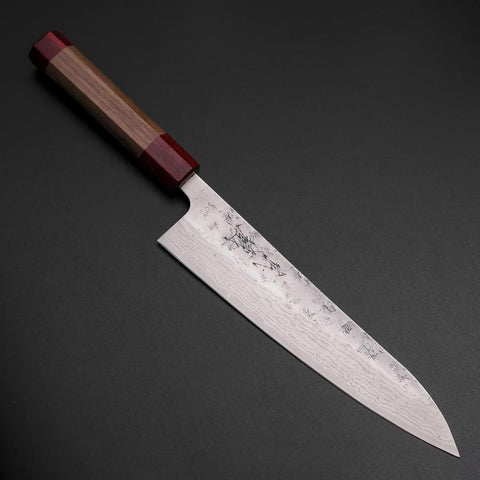 Gyuto Sweden Steel Nashiji Washi Damas Manche en Noyer 210mm-[Musashi]-[Couteaux de cuisine japonais]
