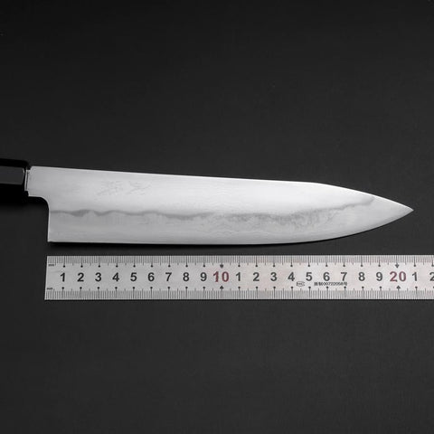 Gyuto Tamahagane Damas Manche en Buffle et Ébène 210mm-[Musashi]-[Couteaux de cuisine japonais]